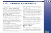 COMMUNITY INTERVIEWS TOOL · Community Interviews Community Interviews Description Community Interviews are conducted to gather information for a Community Involvement Plan (CIP)