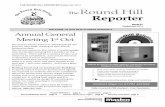 THE ROUND HILL REPORTER September 2014 The Round Hill … · 2016-03-14 · THE ROUND HILL REPORTER September 2014 2 Printed for the Round Hill Society by New Planters – planted