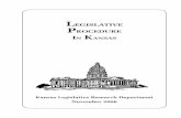 Legislative Procedure in Kansas · 2015-03-17 · Legislative bills, calendars, journals, and publications of legislative staff agencies are available through the . ... where the