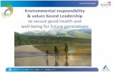 Environmental responsibility & values based Leadership2018.cleanmedeurope.org/CME18 presentations/CME18_A4_Chapma… · & values based Leadership to secure good health and well-being