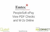 PeopleSoft ePay View PDF Checks and W-2s Online · 2016-04-22 · Introduction Employee Self-Service (ePay) Paycheck Look and Feel Setup of ePay Paycheck Employee Self Service (W2s)