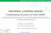 UNU-INRA: LOOKING AHEAD Celebrating 25 years of UNU-INRAi.unu.edu/media/unu.edu/page/24842/icsdnra_2011-dr.-ayuk-conferen… · Context :Challenges and Opportunities Challenges Africa