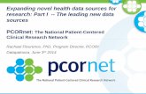 Introducing PCORnet: The National Patient …...Expanding novel health data sources for research: Part I -- The leading new data sources PCORnet: The National Patient-Centered Clinical