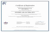 Certificate of Registration TA Aerospace Co....Certificate of Registration This certifies that the Quality Management System of TA Aerospace Co. 28065 Franklin Parkway Valencia, California,