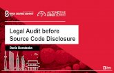 Legal Audit before Source Code Disclosure - Linux Foundation … · 2019-12-21 · –Legal audit source code disclosure is necessary to a company, which often makes open source releases.