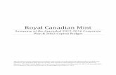 Royal Canadian Mint 2012-16... · The Royal Canadian Mint (RCM) is a commercial Crown corporation producing circulation, numismatic and bullion coins for the domestic and international