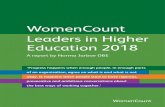 Leaders in Higher Education 2018 - WordPress.com · 2018-11-28 · Leaders in Higher Education 2018 A report by Norma Jarboe OBE WomenCount WomenCount ‘Progress happens when enough
