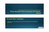 of Astronomy The Tennessee Eclipse 2017 · 2018-08-30 · 1 The GreatTennessee Eclipse 2017 MTSU Department of Physics & Astronomy Goal for today Convey our excitement for the eclipse,