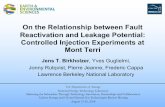 On the Relationship between Fault Reactivation and …...On the Relationship between Fault Reactivation and Leakage Potential: Controlled Injection Experiments at Mont Terri Jens T.