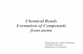 Chemical Bonds Formation of Compounds from atoms · Chemical Bonds Formation of Compounds from atoms Preparation for College Chemistry Columbia University Department of Chemistry.
