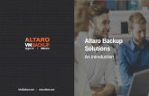 Altaro Backup Solutions - Infinigate (Schweiz)€¦ · •Less data transferred, thus loads of bandwidth saved Augmented inline deduplication ensures that common data is only transferred