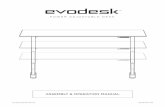 POWER ADJUSTABLE DESK - evodesk.com · With the desktop on the ground top-down, place frame on desktop and align the 8 holes in the upper frame to the 8 metal inserts on the underside