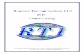 Resource Training Institute, LLCrtii.org/catalogrti.pdf · For additional information, please contact our Training and Registration Center at 706-951-5685 or visit our website Resource