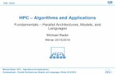 HPC – Algorithms and Applications · (source: Intel/Raj Hazra – ISC’14 keynote presentation) Michael Bader: HPC – Algorithms and Applications Fundamentals – Parallel Architectures,