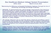Rex Healthcare System Preliminary Outline - psma.com | Power … · 2015-09-18 · functional emergency generator room, three indoor 5 Kv switchgear rooms, a master control room,