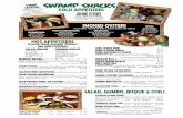 SHRIMP Campechana sauce, COLD APPETIZERScrazyalanswampshack.com/.../03/SS-MENU-2019-FINAL.pdf · SWAMP SHACK SPECIALTIES CREOLE CAJUN ETOUFFEE Cajun etouffee w/ crawfish, shrimp OR