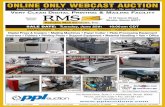ONLINE ONLY WEBCAST AU CTION - PPL Group · 2019-12-14 · 1996 Mosca Model ROMP Auto Strapper, S/N 44535, 30” x16” • Samuel P-200 Strapping System • Bunn Strapping Machine