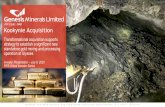 Kookynie Acquisition · Alkane major shareholder of Genesis –15% Slide 4 GENESIS MINERALS LIMITED SHARE PRICE 1 Number of shares after issue of securities pursuant to $10M share