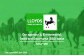 Lloyds Banking Group - Our approach to …...Lloyds Banking Group at a glance 1Bloomberg as at 31/03/20.2SME lending balances include Business Banking and Commercial Cards.Market data