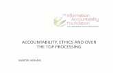 ACCOUNTABILITY, ETHICS AND OVER THE TOP PROCESSING · personalization & consumer choice Core product offering, various PII plus multiple data sources, analytics & personalization