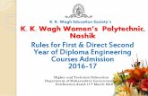 K. K. Wagh Education Society’s Data/New Rules for... · 2016-17 Higher and Technical Education Department of Maharashtra Government Notification dated 11th March 2016. ... —Candidate