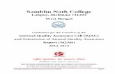 Sambhu Nath College · Sambhu Nath College Labpur, Birbhum 731303 West Bengal Guidelines for the Creation of the Internal Quality Assurance Cell (IQAC) and Submission of Annual Quality