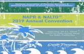 NAPR & NALTO 2019 Annual Convention€¦ · Be sure to wear your badge at all times during the meeting. Admission to all events will be by badge only. (Social events require tickets.)