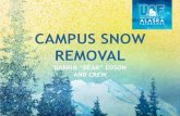 CAMPUS SNOW REMOVAL - UAF Home · 100% SNOW / HARDPACK REMOVAL • 100% clearing of snow and hardpack from campus parking lots occurs over the winter holiday break & spring break.