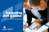 Supervising staff @ UniSA€¦ · Supervising Staff @ UniSA - Introduction One of the keys to success for any organisation is the effective management and supervision of staff. In