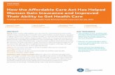 How the Affordable Care Act Has Helped Women Gain ... · How the Affordable Care Act Has Helped Women Gain Insurance and Improved Their Ability to Get Health Care: Findings from The