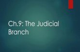 Ch.9: The Judicial Branchmrmeltonsclass.weebly.com/.../ch_9_powerpoint.pdf · Lesson 1: Federal Courts The judicial branch of the federal government is made up of courts. The role