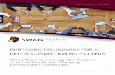 EMBRACING TECHNOLOGY FOR A BETTER CONNECTION WITH … Posts/Swan... · Leverage video conferencing tools like Skype or Zoom to connect with clients wherever they are. Additionally,