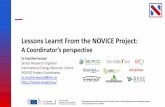 Lessons Learnt From the NOVICE Project...Lessons Learnt From the NOVICE Project: A Coordinator’s perspective The project has received funding from the European Union’s Horizon