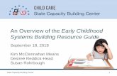 An Overview of the Early Childhood Systems Building ......Conflict Resolution Response styles such as avoidance, accommodation, compromise, competition, and ... Core Principles to