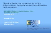 Chemical Reduction processes for In Situ Soluble Metals ... · Chemical Reduction processes for In Situ Soluble Metals Remediation and Immobilization in Groundwater 2014 RPIC Federal