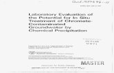 Laboratory Evaluation of the Potential for In Situ .../67531/metadc... · The objective of in situ chemical treatment is to immobilize contaminants within the aquifer by precipitation