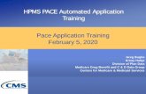 HPMS PACE Automated Application Training · Topics of PACE Application Presentation - HPMS Accessing the Health Plan Management System (HPMS) User Manuals and Guides Notes on Service