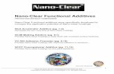 Nano-Clear Functional Additives · 2018-05-10 · PRODUCT DESCRIPTION. Nano-Clear® VV-200 is a single component (1K) adhesion promoter and crosslink booster that will enhance the