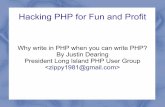 Hacking PHP for Fun and Profitnyphp.org/resources/Hacking-PHP-C-Internals-for-Fun-and... · 2020-06-18 · Hacking PHP for Fun If your at a PHP usergroup, you probably consider programming