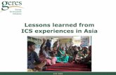 Lessons learned from ICS experiences in Asia...Don’t throw the baby out with the bath water. An estimated 2.7 billion people rely on biomass for cooking and its use will remain significant
