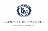 DARIEN YOUTH HOCKEY ASSOCIATION · 2019-12-10 · Darien Youth Hockey Association –How We Operate Youth Sports are a Big Business…Player Experience is Our Priority > $2M Operating