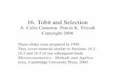 16. Tobit and Selectioncameron.econ.ucdavis.edu/mmabook/transparencies/ct16... · 2019-07-10 · INTRODUCTION Data on + is censored if for part of the range of + we observe only that