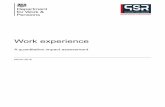 Work experience - A quantitative impact assessment - DWP … · 2016-11-24 · Work experience: A quantitative impact assessment • The positive impact of work experience participation