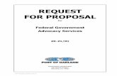 REQUEST FOR PROPOSAL · 2020-07-07 · RFP 20-21/01, Invitation, Page 1 of 3 REQUEST FOR PROPOSAL RFP No.: 20-21/01, Federal Government Advocacy Services The Port of Oakland (the