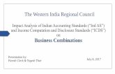 The Western India Regional Council · Earlier, AS 14 was applicable to amalgamations. Presently, to apply Ind AS 103 for business combinations Other considerations: Indirect tax