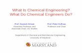 What Is Chemical Engineering? What Do Chemical Engineers Do? · ChE began as the industrial version of chemistry. ChE draws heavily from . chemistry, math, physics, and biology. Chemical