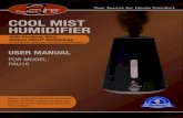 COOL MIST HUMIDIFIER - Tractor Supply Company · Micro Mist Micro mist water particles are smaller than water particles produced by regular ultrasonic humidifiers. Benefits of micro
