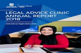 LEGAL ADVICE CLINIC ANNUAL REPORT 2018...In 2018 the Legal Advice Clinic was embedded into a capstone course in the Law School curriculum. This saw a significant This saw a significant