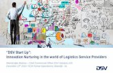 “DSV Start Up“: Innovation Nurturing in the world of ...€¦ · Innovation Nurturing in the world of Logistics Service Providers. 2 ”DSV Start Up”: 3PL Summit, ... •70+
