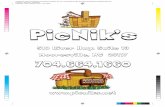 PicNik’s...PicNik’s 510 River Hwy. Suite 13 Mooresville, NC 28117 704.664.1660